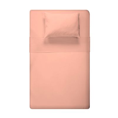 Jogo de Cama Solteiro Liso 180 Fios Fiori Salmão