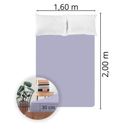 Lençol Avulso Queen Size Liso com Elástico 200 fios - Fiori Violeta