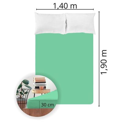 Lençol Avulso Casal Liso  com Elástico 200 Fios - Fiori Verde limão
