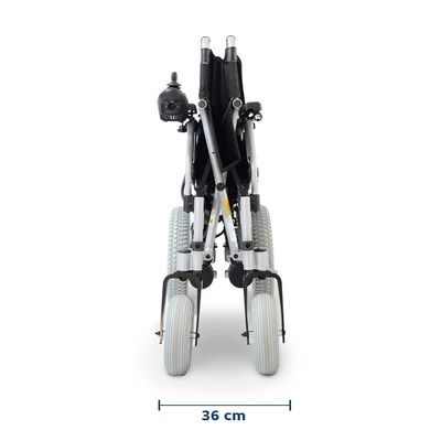 Cadeira de Rodas Motorizada em Alumínio Dobrável até 135 Kg Assento de 45 cm D1000 Dellamed Prata