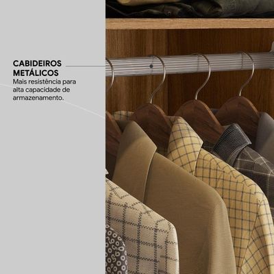 Guarda Roupa Casal 6 Portas Com Espelho E 6 Gavetas Equador - Nogueira Touch