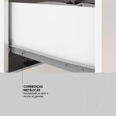 Guarda Roupa Casal 6 Portas Com Espelho E 3 Gavetas York Branco