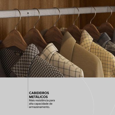 Guarda Roupa Casal 6 Portas Com Espelho E 3 Gavetas York Branco