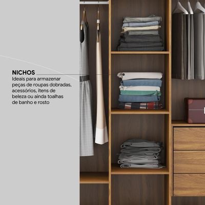 Guarda Roupa Casal 6 Portas E 6 Gavetas Equador Amêndola Touch