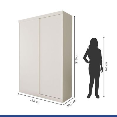 Guarda Roupa Solteiro Salvador 2 Portas 2 Gavetas Minastex Branco