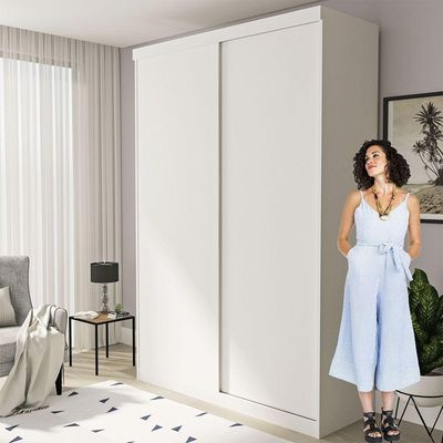 Guarda Roupa Solteiro Salvador 2 Portas 2 Gavetas Minastex Branco