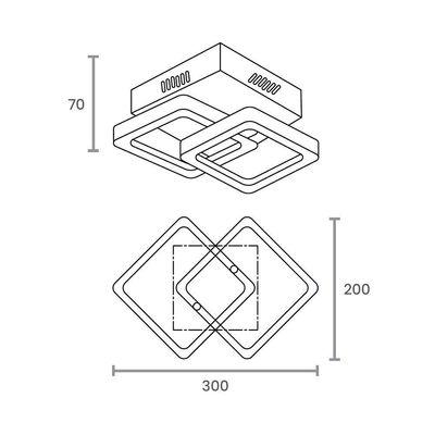 Plafon Taschibra Village Square Led Bivolt Branco 3000k Luz Amarela 15051001