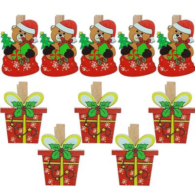 Jogo Prendedores Decorativo De Natal Urso Enfeite Kit 120pçs