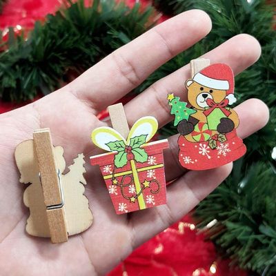 Jogo Prendedores Decorativo De Natal Enfeite Urso Kit 100pçs