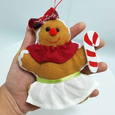 Bonecos Biscoito Ginger Pendente Enfeite Natalino 16cm 8pçs