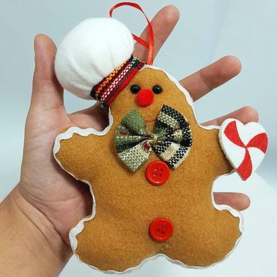 Bonecos Biscoito Ginger Pendente Enfeite Natalino 16cm 8pçs