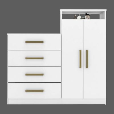 Cômoda 4 Gavetas 2 Portas 1 Nicho Latida Branco