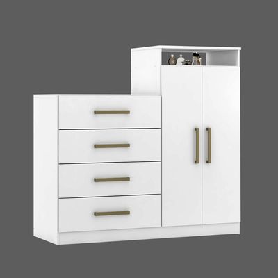 Cômoda 4 Gavetas 2 Portas 1 Nicho Latida Branco