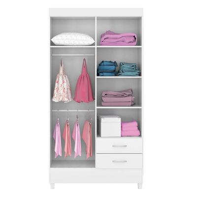 Kit Guarda Roupa Solteiro 4 Portas Astro Cômoda Astral Branco