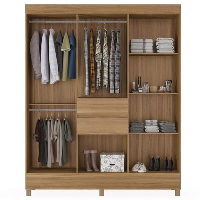 Kit Guarda Roupa Casal 8 Portas Munique Cômoda Astral Amêndola Touch
