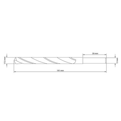Broca Para Aço 17.5x191 Mm Tramontina Em Aço Rápido Hss Din 338 Tramontina