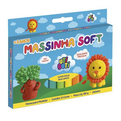 Massa de Modelar Canson Soft Utiguti Base de Amido com 12 Cores 180g UNICA