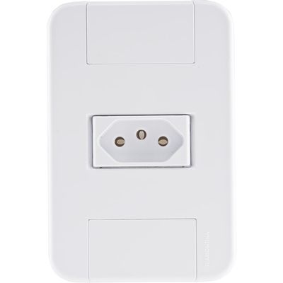 Conjunto 4x2 com 1 Tomada 2P+T 10 A 250 V Tramontina Tablet Branco
