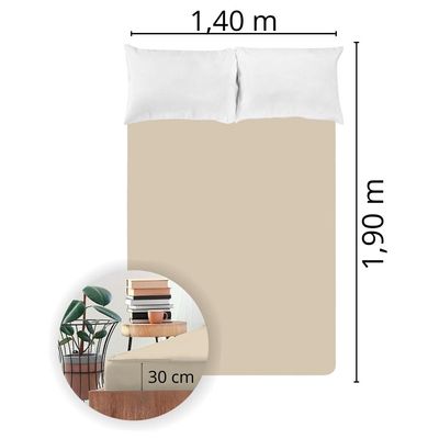 Lençol Avulso Casal Liso  com Elástico 200 Fios - Fiori Creme