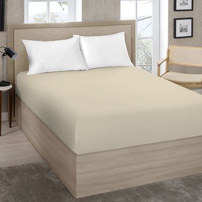 Lençol Avulso Casal Liso  com Elástico 200 Fios - Fiori Creme