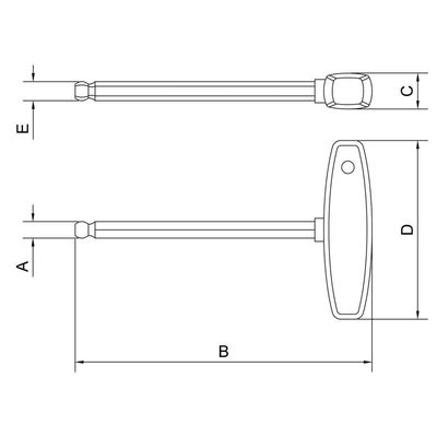 Chave Cabo T Ponta Hexagonal Abaulada 8x200 Mm Tramontina Pro Tramontina