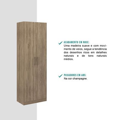Armário Utilitário Sapateira 2 Portas Noce Carraro