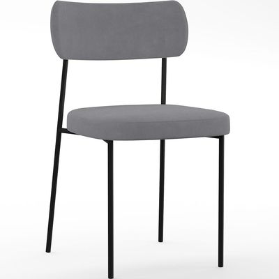 Cadeira Decorativa Estofada Para Sala De Jantar Melina L02 Suede Cinza - Lyam Decor