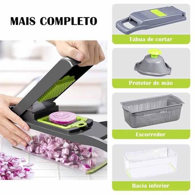 Cortador Fatiador Ralador Picador De Saladas Verduras Frutas Legumes Vegetais Multifuncional