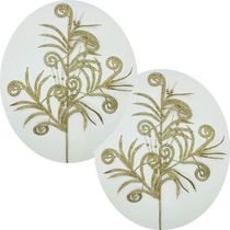 Plantas Folhas Decoração Natal Gliter Dourado 70cm Kit 10pçs