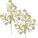 Plantas Folhas Decoração Natal Gliter Dourado 70cm Kit 8pçs