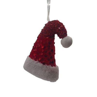 Enfeite Mini Gorro Vermelho Chapéu Papai Noel Decorativa Pendurar árvore De Natal