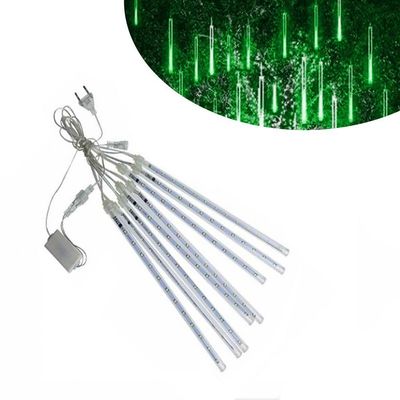 8 Tubos De Luz Led De 50cm Em Cascata De Iluminação Efeito Gelo Chuva Natal Verde