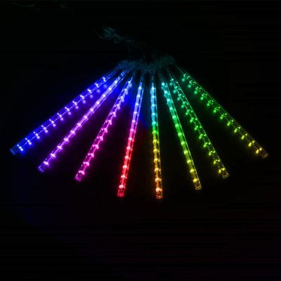 8 Tubos De Luz Led De 50cm Em Cascata De Iluminação Efeito Gelo Chuva Natal Colorido