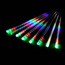 8 Tubos De Luz Led De 50cm Em Cascata De Iluminação Efeito Gelo Chuva Natal Colorido