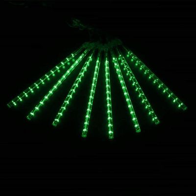 8 Tubos De Luz Led De 50cm Em Cascata De Iluminação Efeito Gelo Chuva Natal Verde