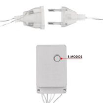 Pisca De Led Cortina 320l 3x3m 8 Modos 110v Decoração Natal Cores Branco Quente