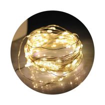 Pisca De Led Fio De Fada 20l 2 Metros A Bateria Natal Ano Novo Cores Branco Quente