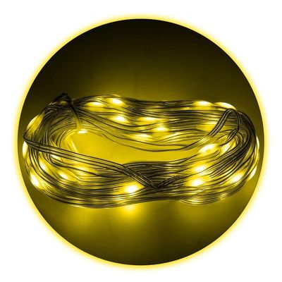 Led Pisca Linha Com 10 Metros Lampadas Tomada 8 Modos Natal Ano Novo Amarelo