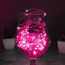 Pisca De Led Fio De Fada 20l 2 Metros A Bateria Natal Ano Novo Cores Rosa