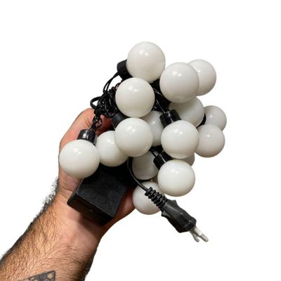 Cordão De Lâmpadas De Led Pisca Formato Bolinha 4 Metros 8 Funções Natal Tomada Verde