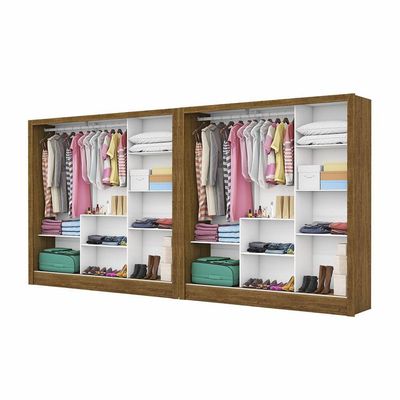 Closet Casal Duplo Fortaleza 6 Portas Plus 12 Prateleiras Cinamomo