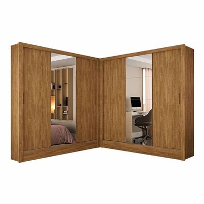 Closet Casal Duplo Fortaleza 6 Portas Plus 12 Prateleiras Cinamomo