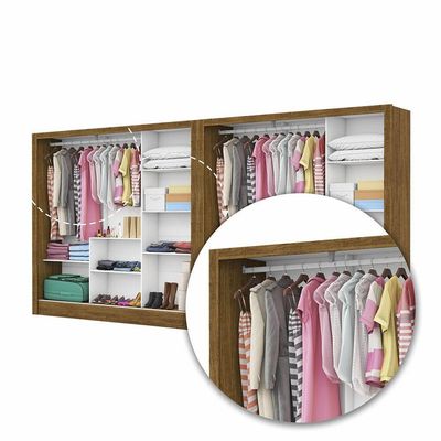 Closet Casal Duplo Fortaleza 6 Portas Plus 12 Prateleiras Cinamomo