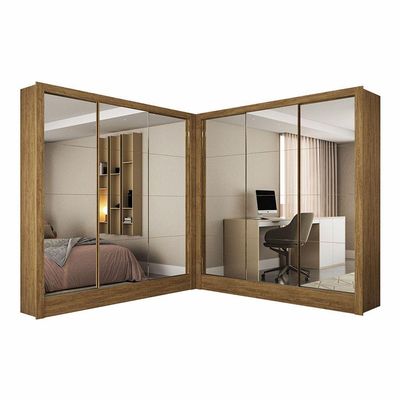 Closet Casal Duplo Fortaleza 6 Portas Premium 12 Prateleiras Cinamomo