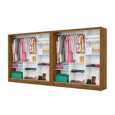Closet Casal Duplo Fortaleza 6 Portas Premium 12 Prateleiras Cinamomo