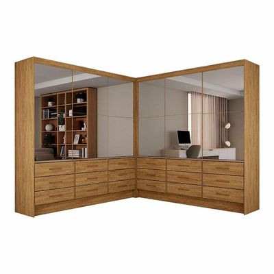 Closet Sevilha 6 Portas Casal Duplo Premium 18 Gavetas Cario Cinamomo