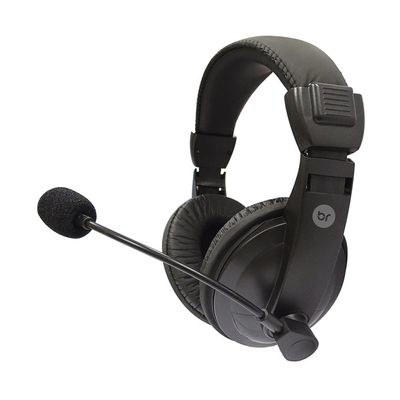 Headset Bright Office Haste Regulável e Microfone Preto Profissional 507 UNICA