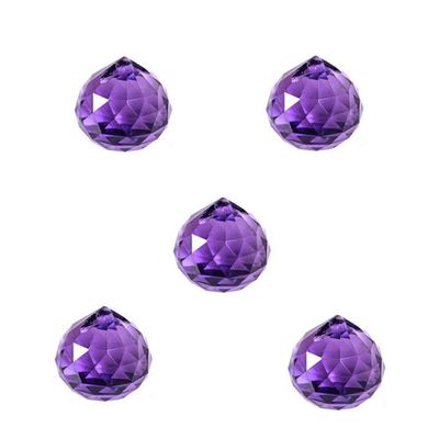 Kit 3 Bola De Cristal Multifacetado 3,0 Cm Lilas