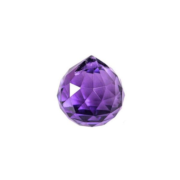 Kit 3 Bola De Cristal Multifacetado 3,0 Cm Lilas
