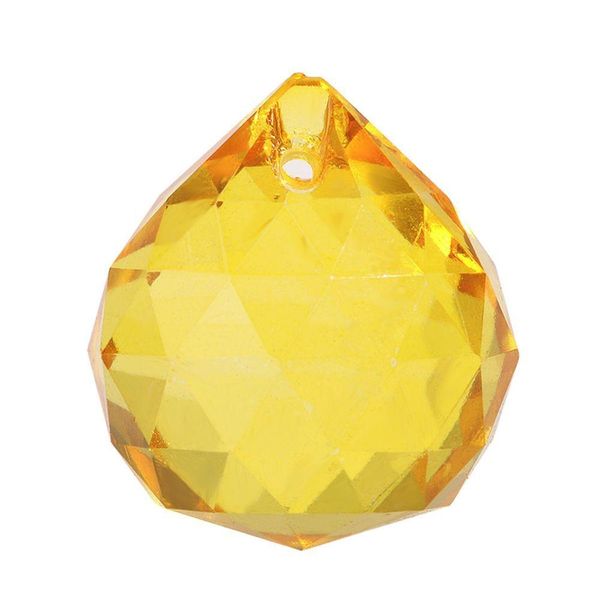 Kit 3 Bolas De Cristal Multifacetada 3,0 Cm Amarela